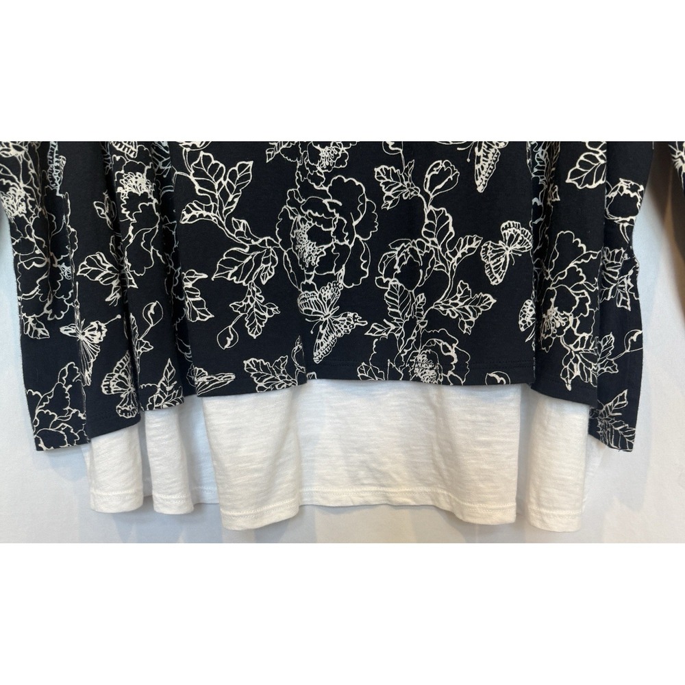 J Jill Floral‎ Casual Top Size 4X Layered Butterfly Stretch Comfort Relax Travel - Picture 5 of 12